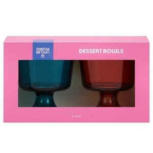 Tabitha Brown 2-Pack Dessert Bowls – Colorful Glass Dessert Cups